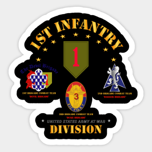 1st Infantry Division w Named BCTs - V1 Sticker